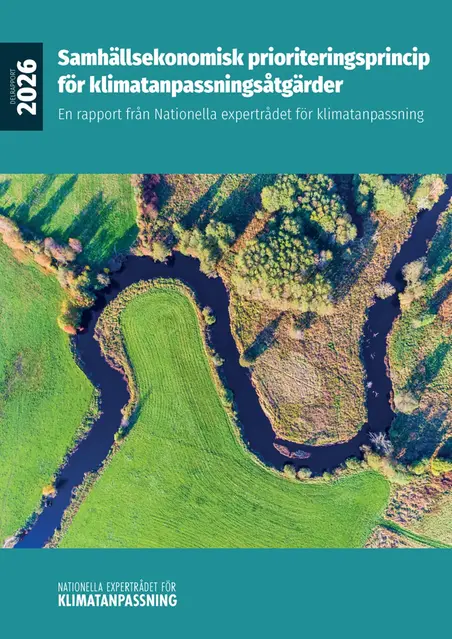 Rapportens framsida visar ett slingrande vattendrag genom ett landskap.